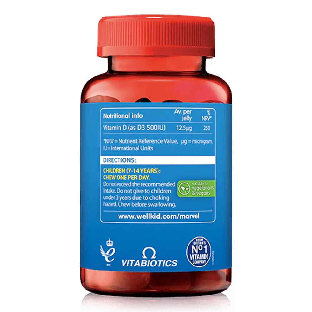 Vitabiotics Wellkid Marvel Vitamin D Gummies (50 Gummies, Strawberry)