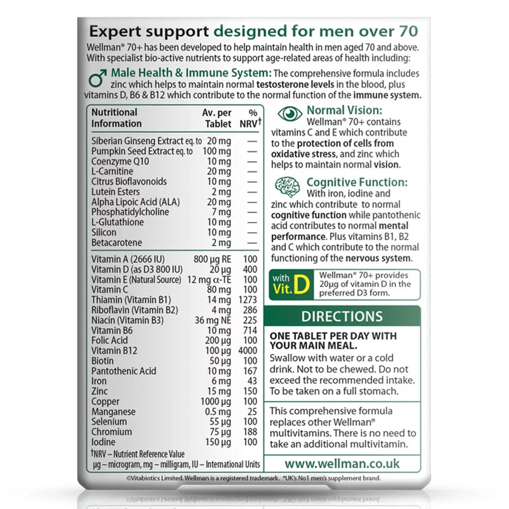 Vitabiotics Wellman 70+ (30 Tablets)
