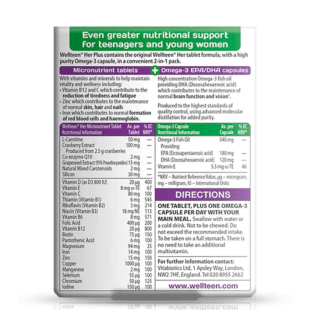 Vitabiotics Wellteen Her Plus (56 Tablets)