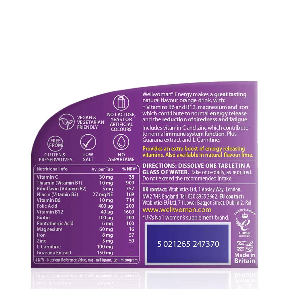 Vitabiotics Wellwoman Energy (10 Effervescent Tablets, Orange)
