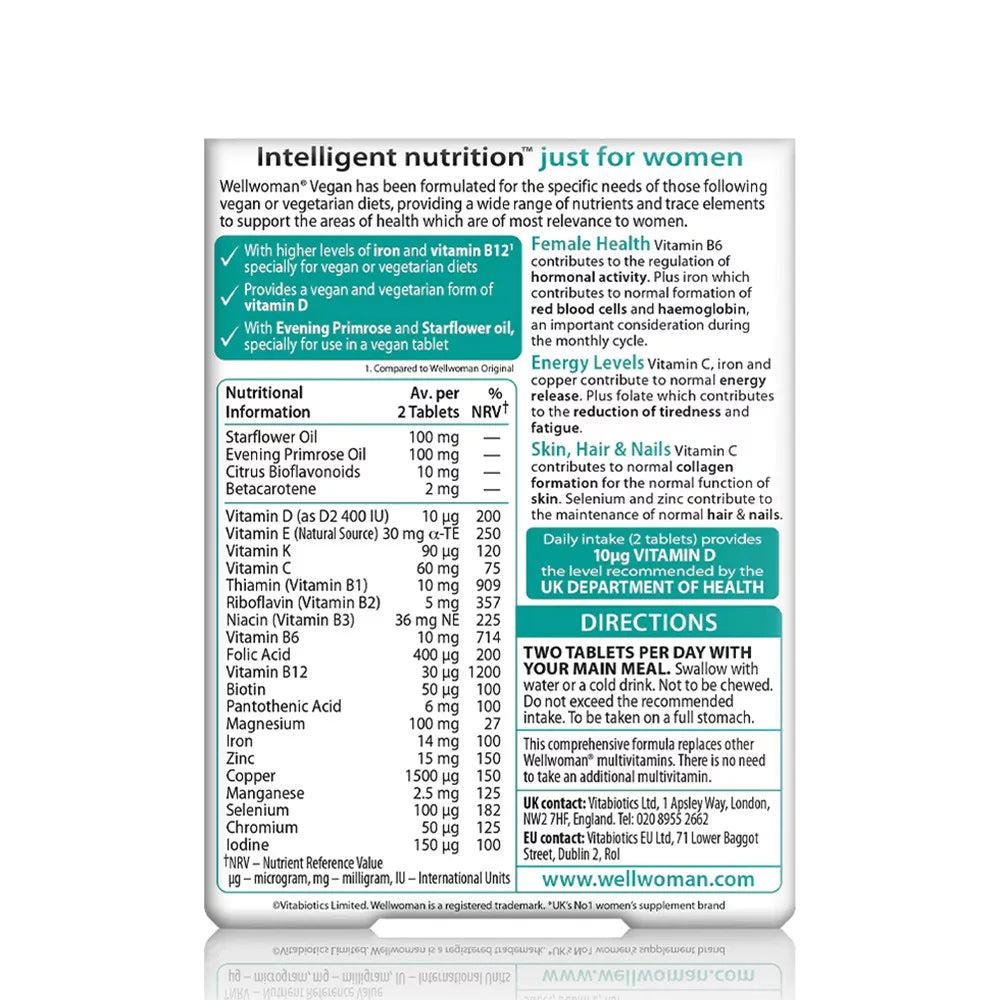 Vitabiotics Wellwoman Vegan (60 Tablets)