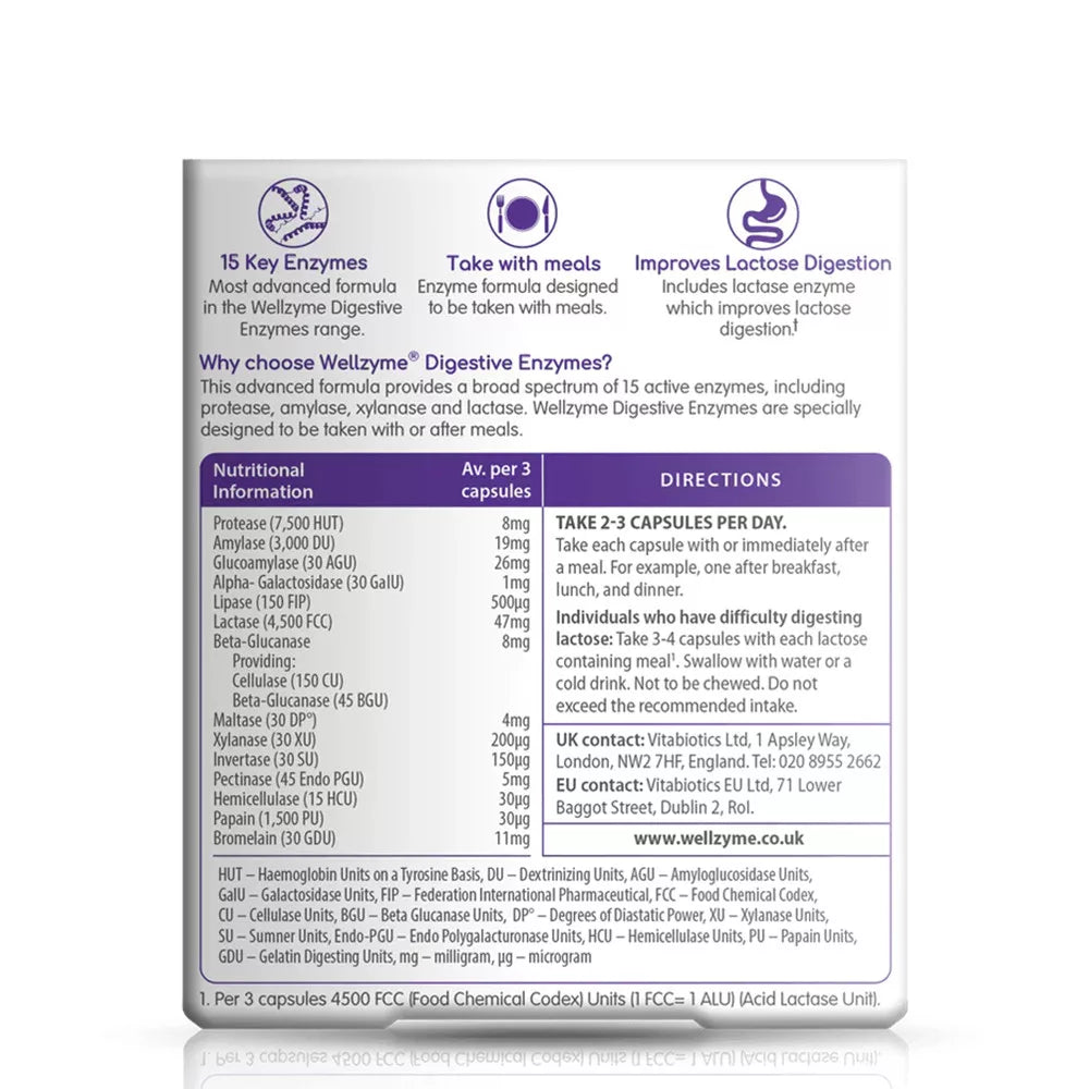 Vitabiotics Wellzyme Digestive Enzymes Advanced Formula (60 Capsules)