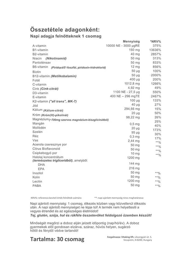 Vitaking 365 Multivitamin Plus Pack (30 Packs)