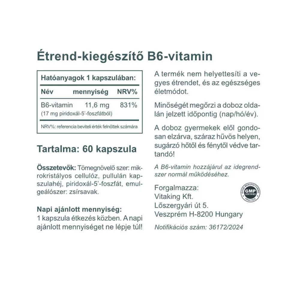 Vitaking Vitamin B6 (P5P) (60 Capsules)