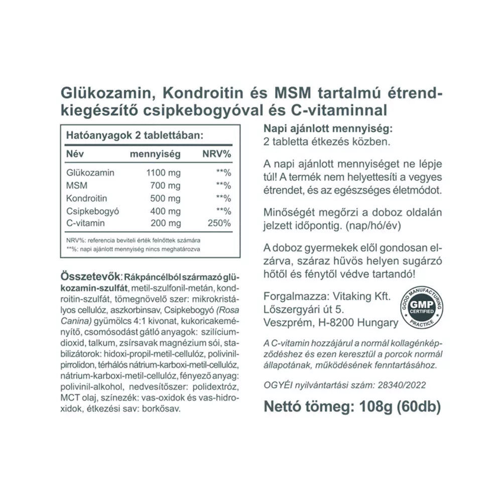 Vitaking Joint Formula Glucosamine + Chondroitin + MSM (60 Tablets)