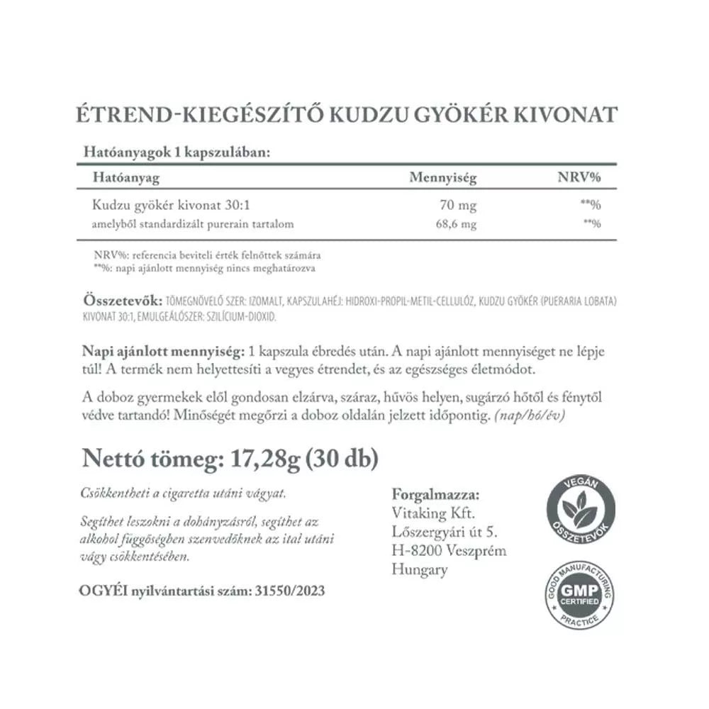 Vitaking Kudzu Extract 70 mg - 2000 mg of Kudzu Root (30 Capsules)