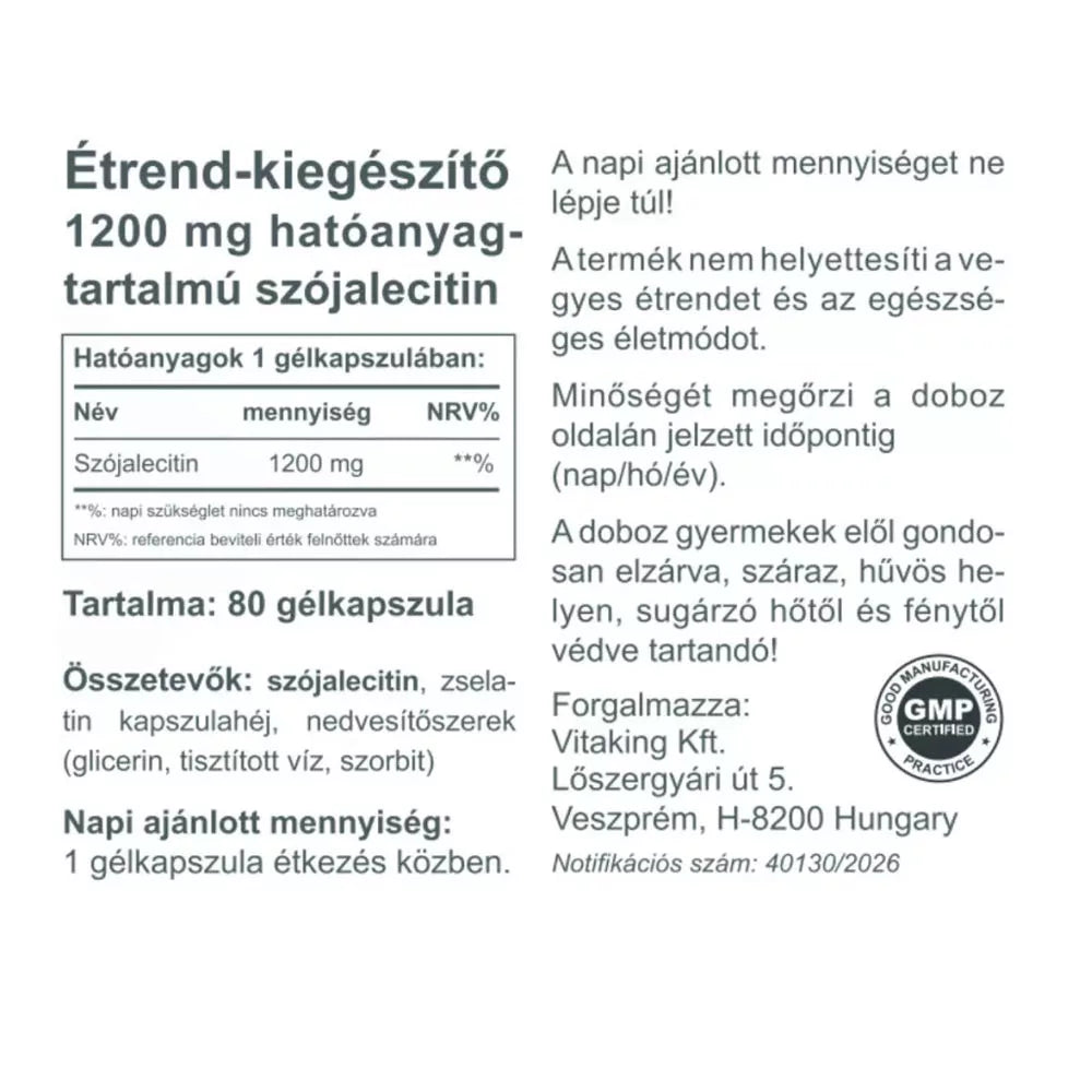 Vitaking Soy Lecithin 1200 mg (80 Softgels)