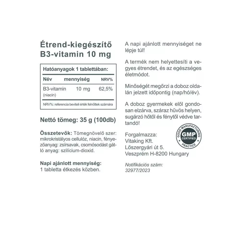 Vitaking Niacin B-3 10 mg (100 Tablets)