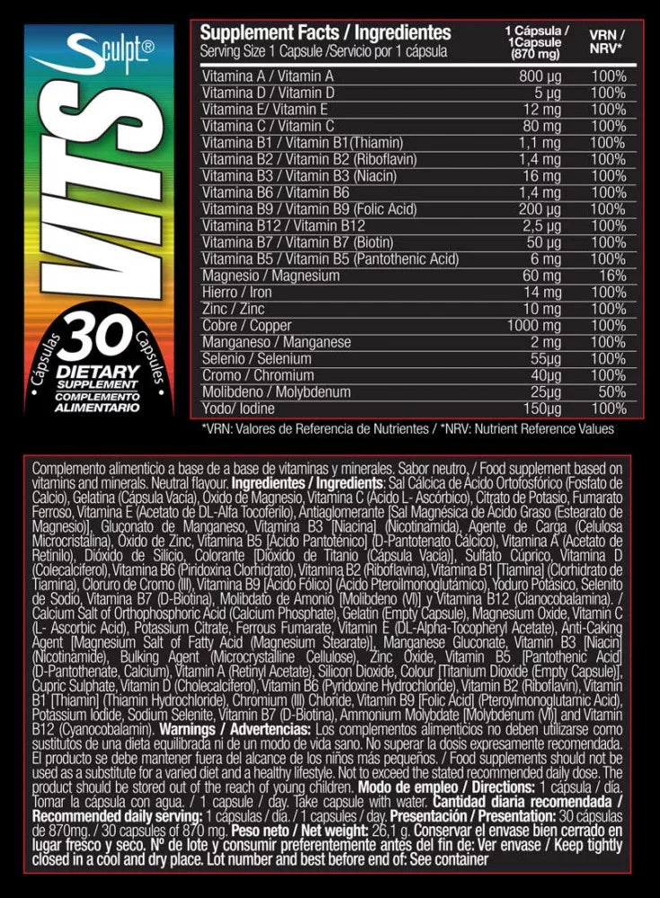 Sculpt Vits & Minerals (30 Capsules)