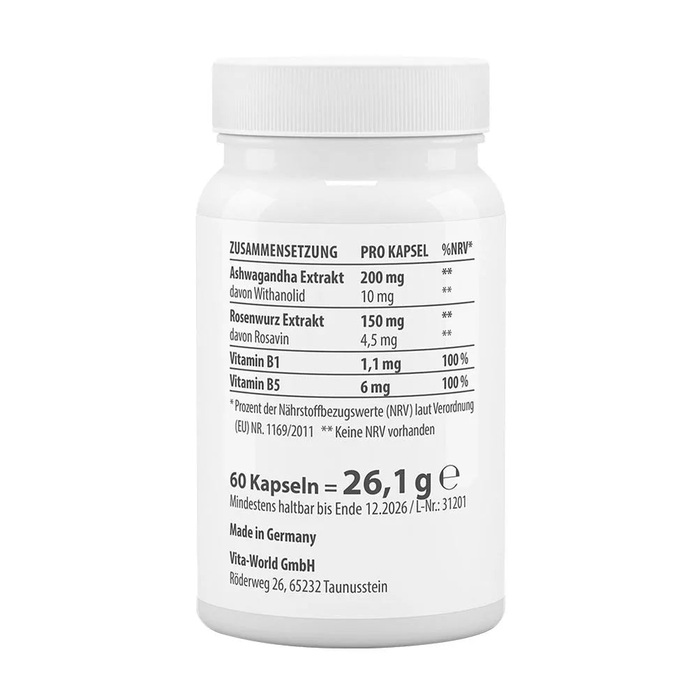 Vitaworld Ashwagandha Rose Root Complex (60 Caps)
