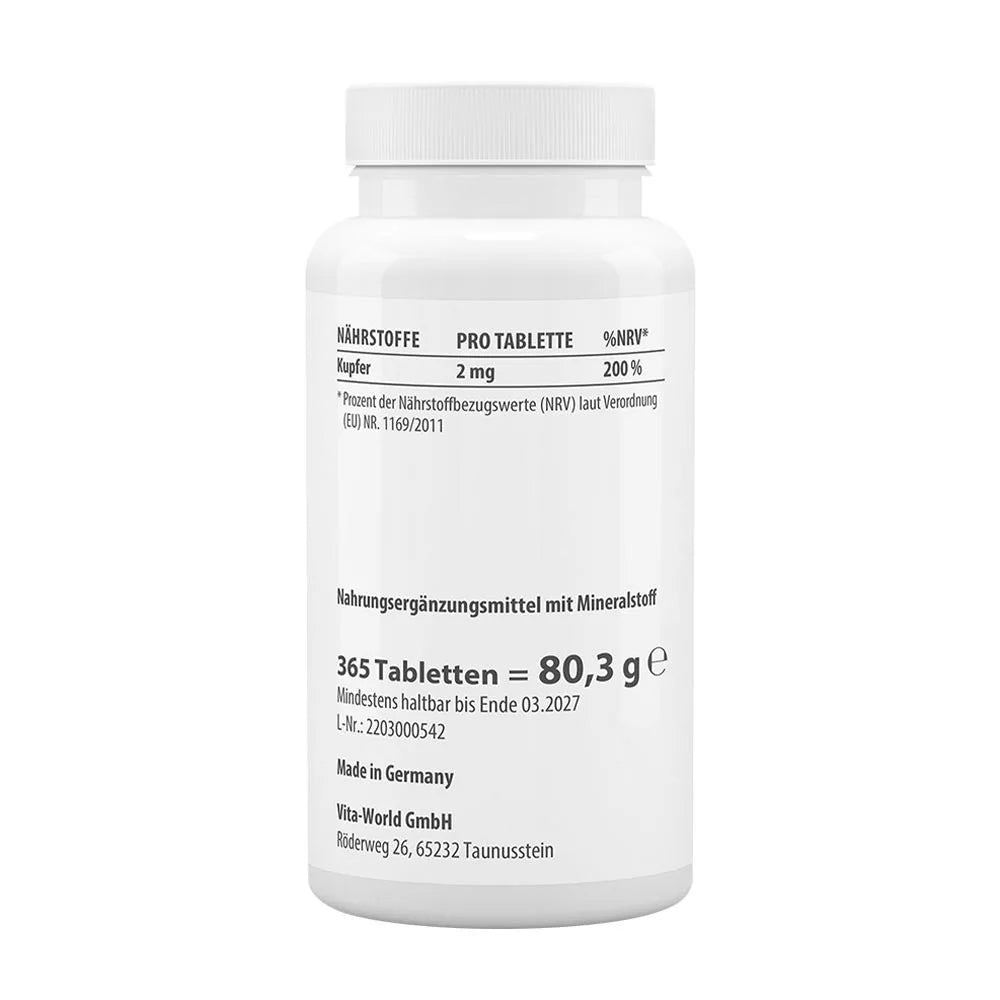 Vitaworld Copper 2 mg (365 tablets)