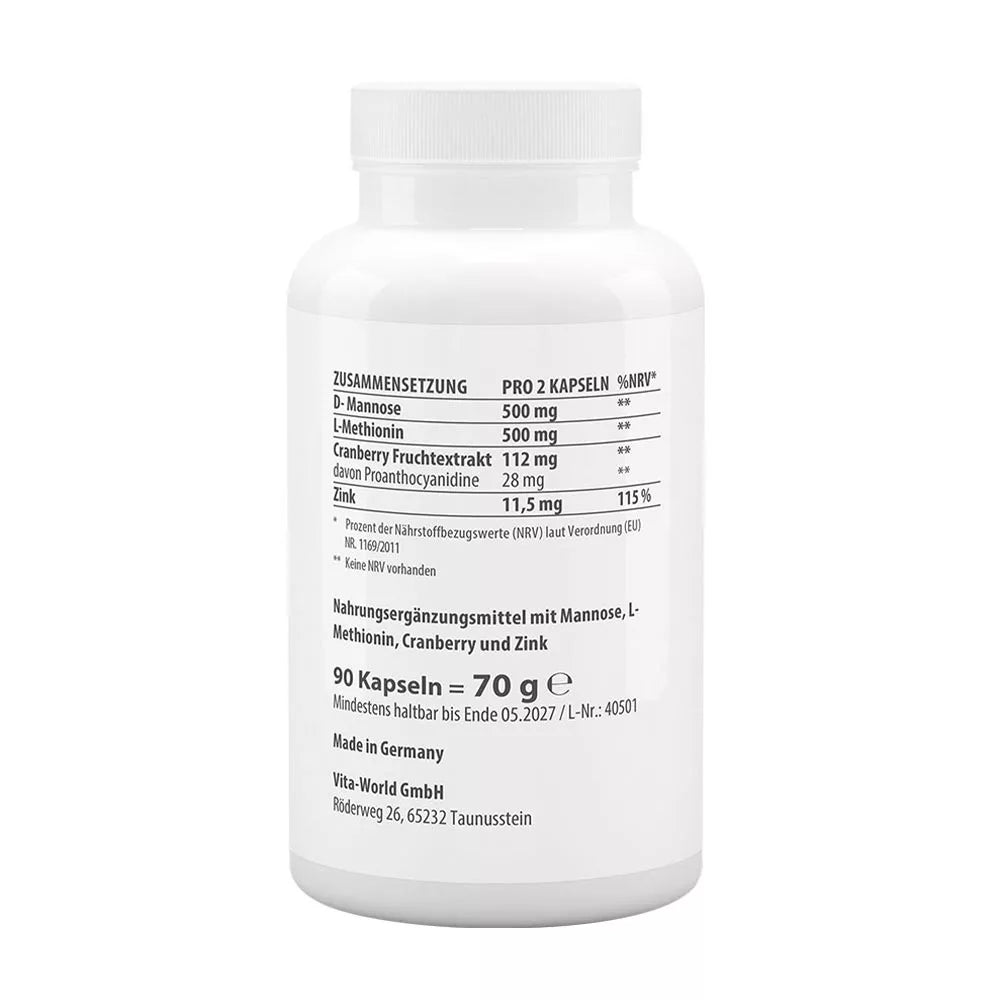Vitaworld Cranberry + D-Mannose (90 Capsules)
