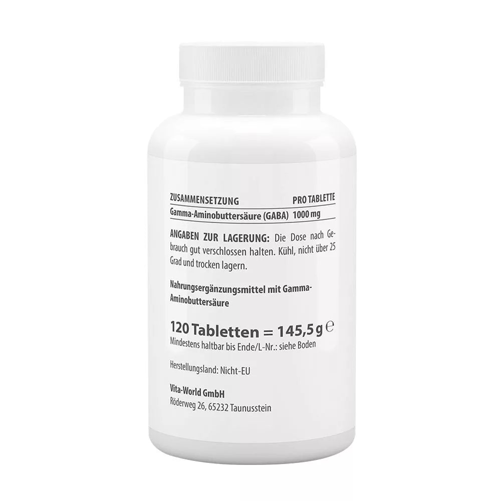Vitaworld GABA 1000 mg (120 Tablets)