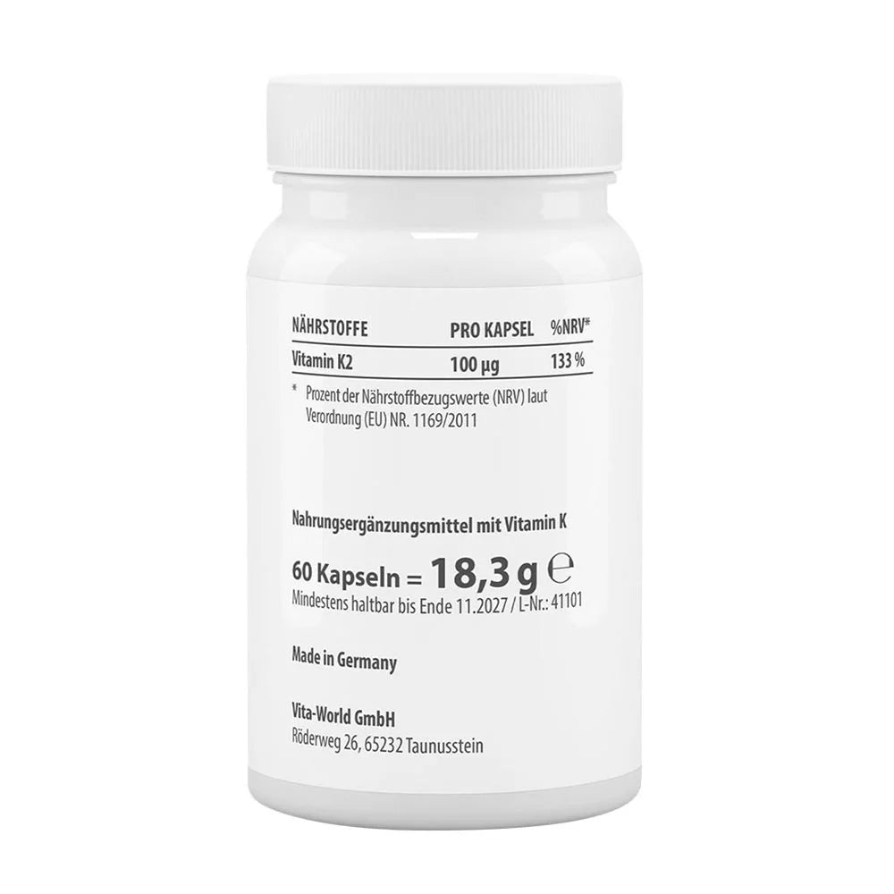 Vitaworld Menaquinone Vitamin K2 MK7 (60 Capsules)