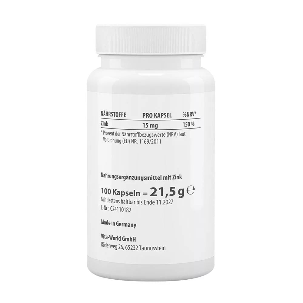 Vitaworld Zinc 15 mg (100 Capsules)