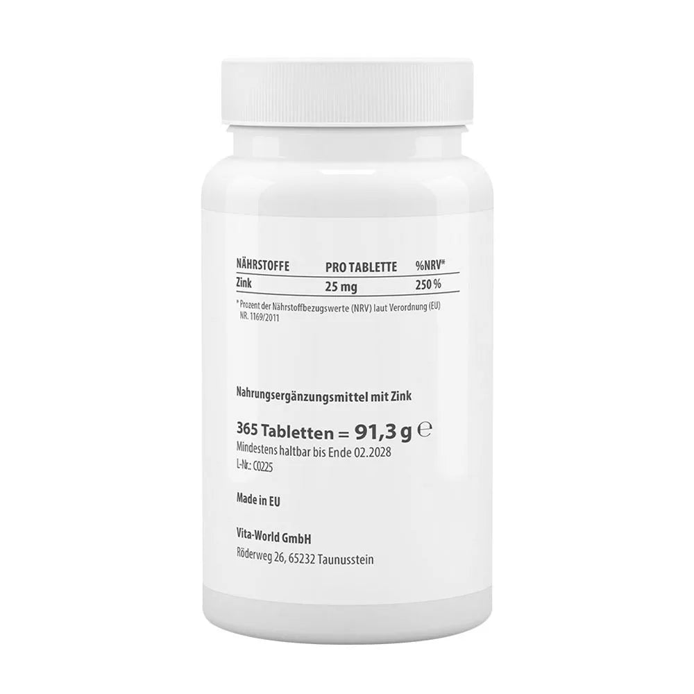 Vitaworld Zinc 25 mg (365 tablets)