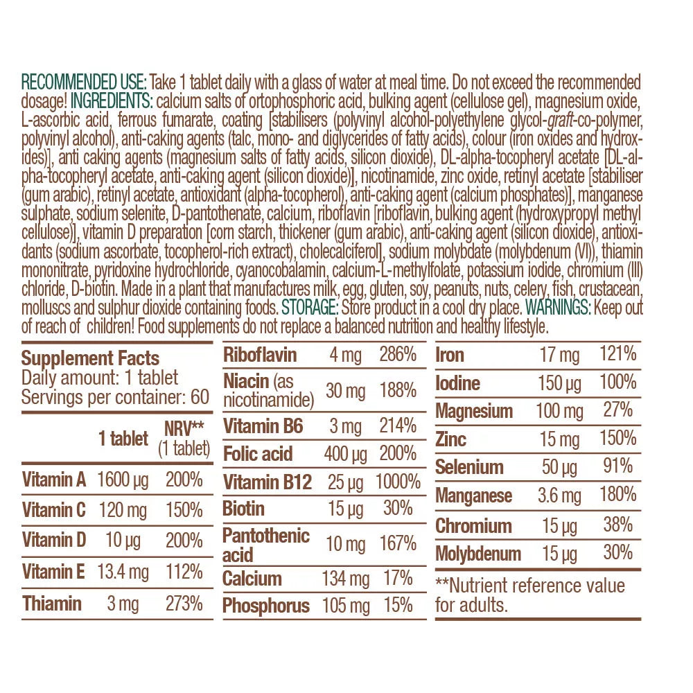 BioTechUSA Vegan Multivitamin tabletta (60 Tablets)