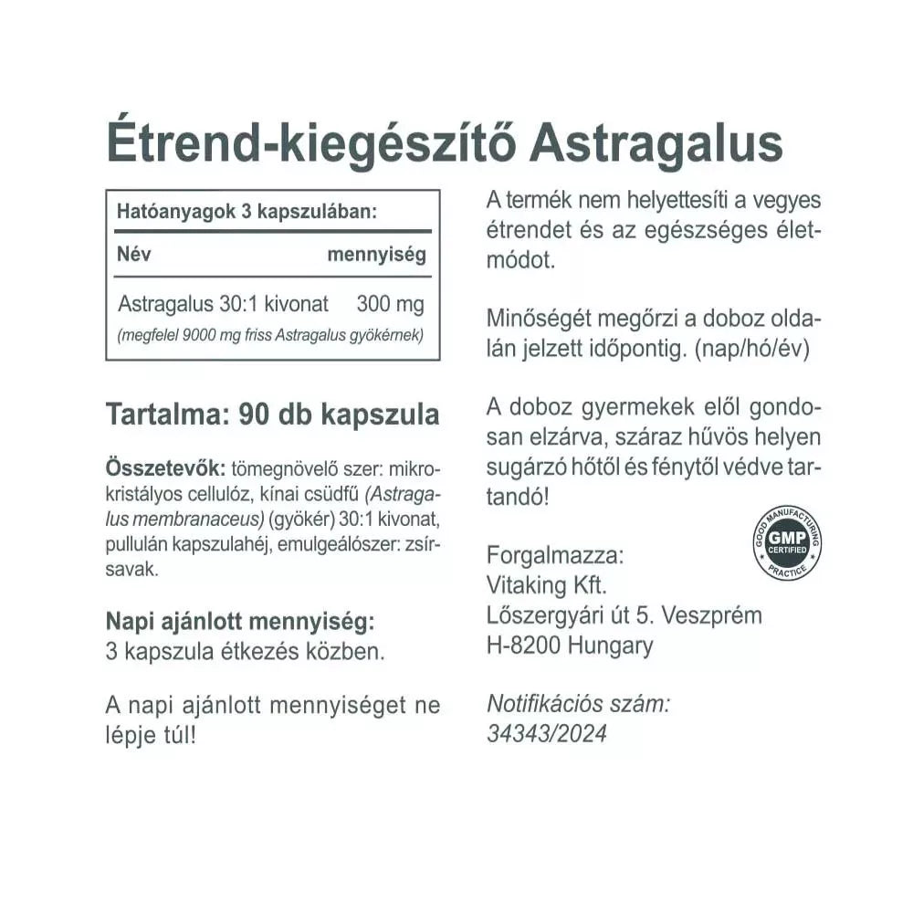 Vitaking Astragalus Vege (90 Veg Capsules)
