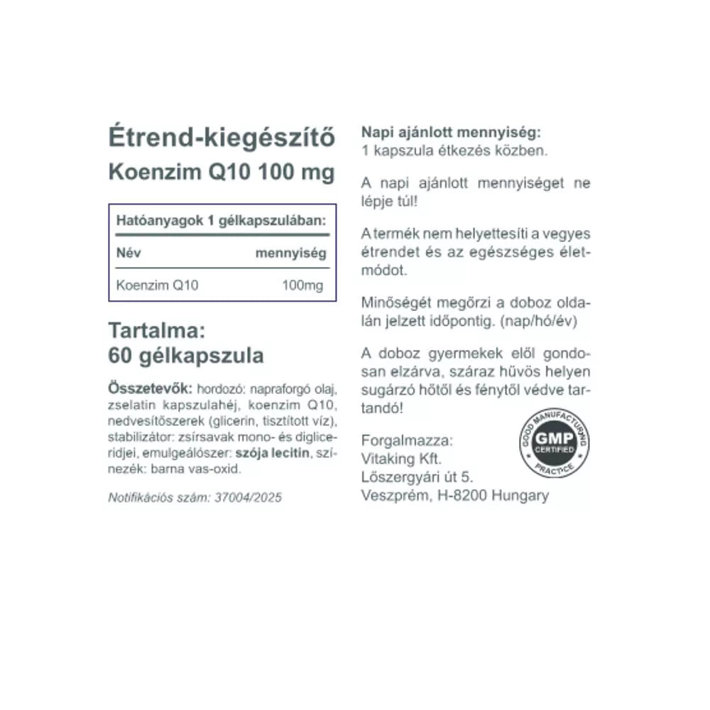 Vitaking Q-10 Coenzyme 100 mg (60 Softgels)
