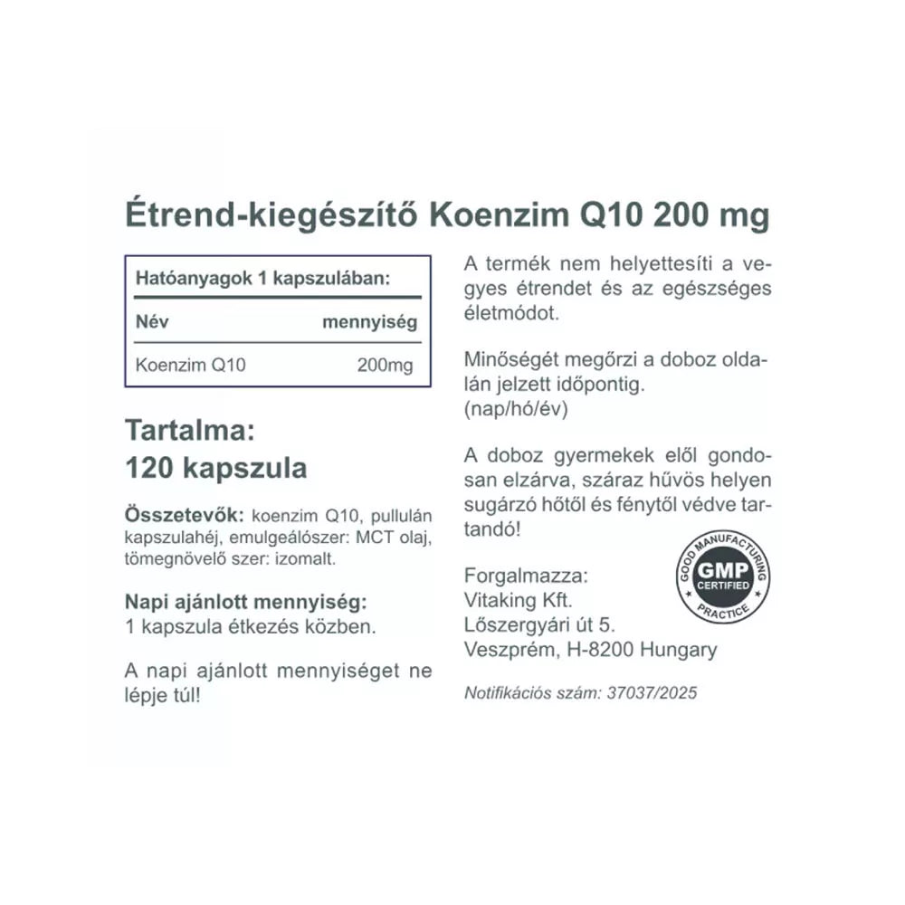 Vitaking Fermented Plant-Based Coenzyme Q10 200 mg (120 Capsules)