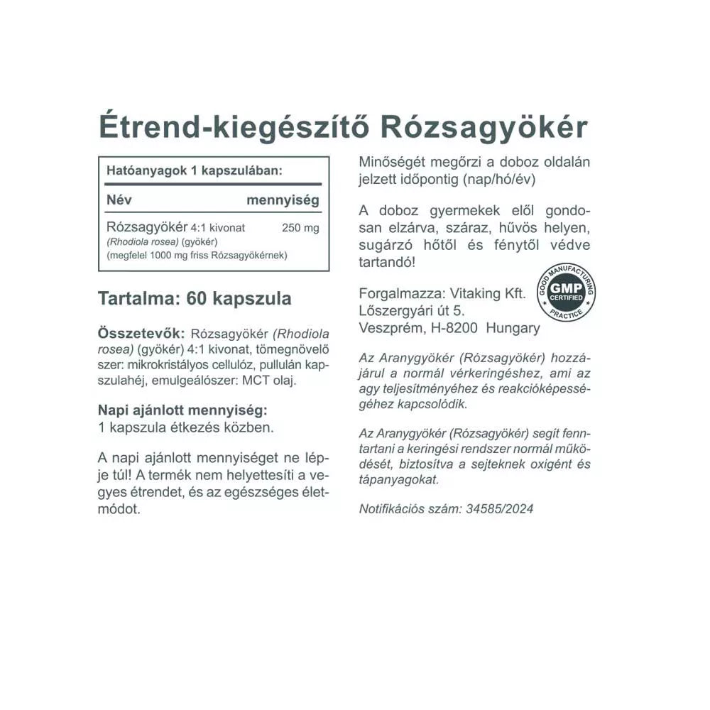 Vitaking Rhodiola Rosea 1000 mg (60 Capsules)