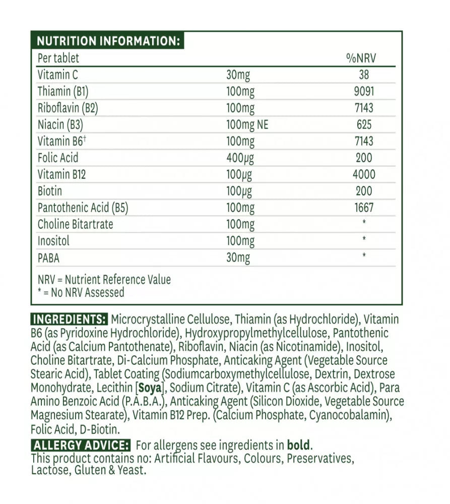Natures Aid Vitamin B Complex 100 (60 Tablets)