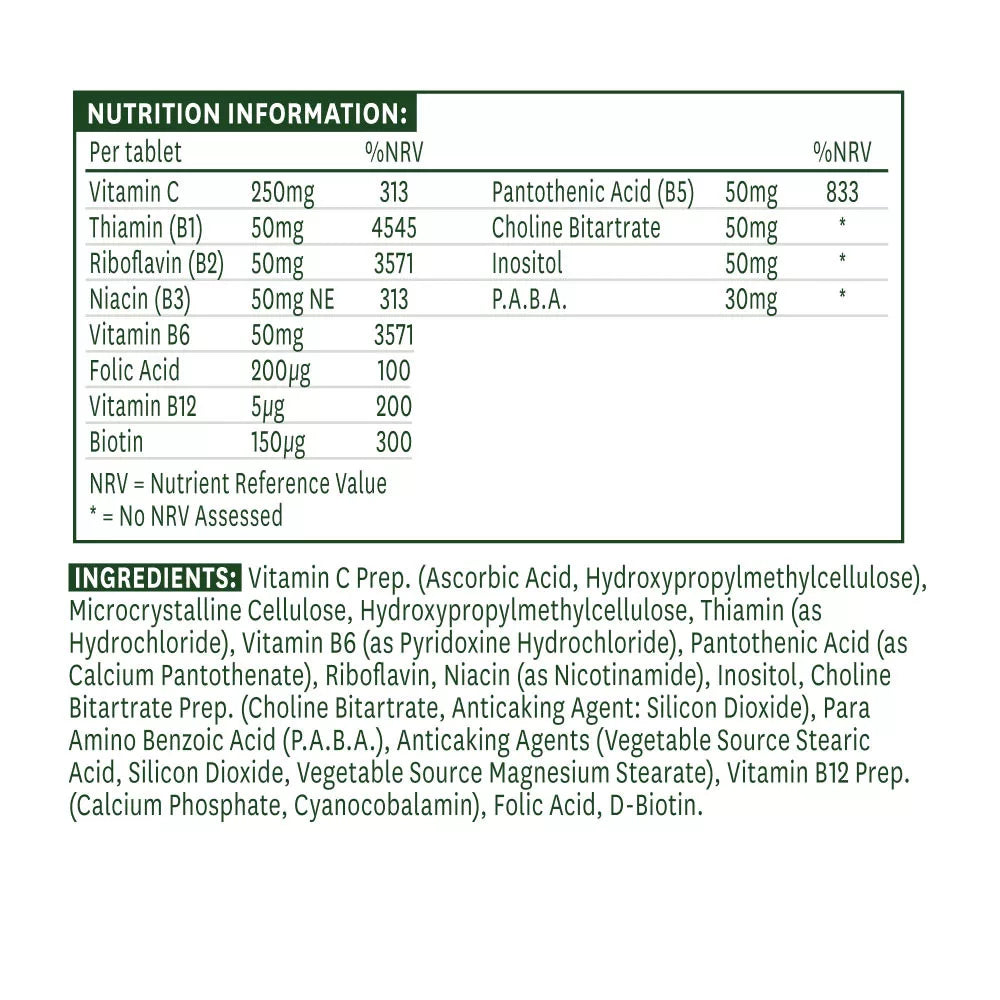 Natures Aid B-50 Complex + C (30 Tablets)