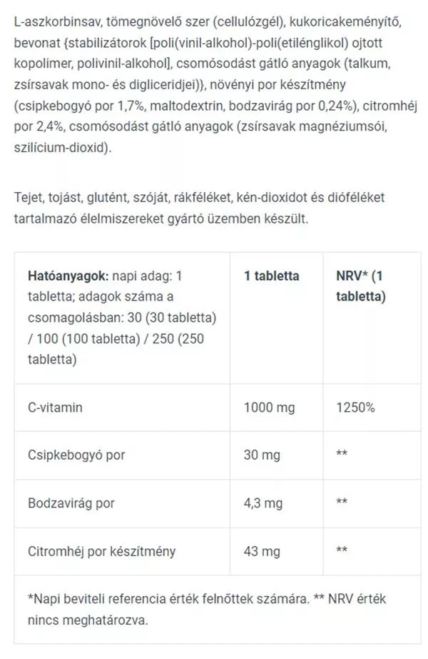 BioTechUSA Vitamin C 1000 Bioflavonoids (30 Tablets)