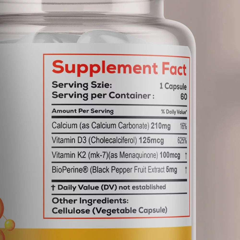 Oly Vitamin D3+K2 5000 IU (60 Capsules)