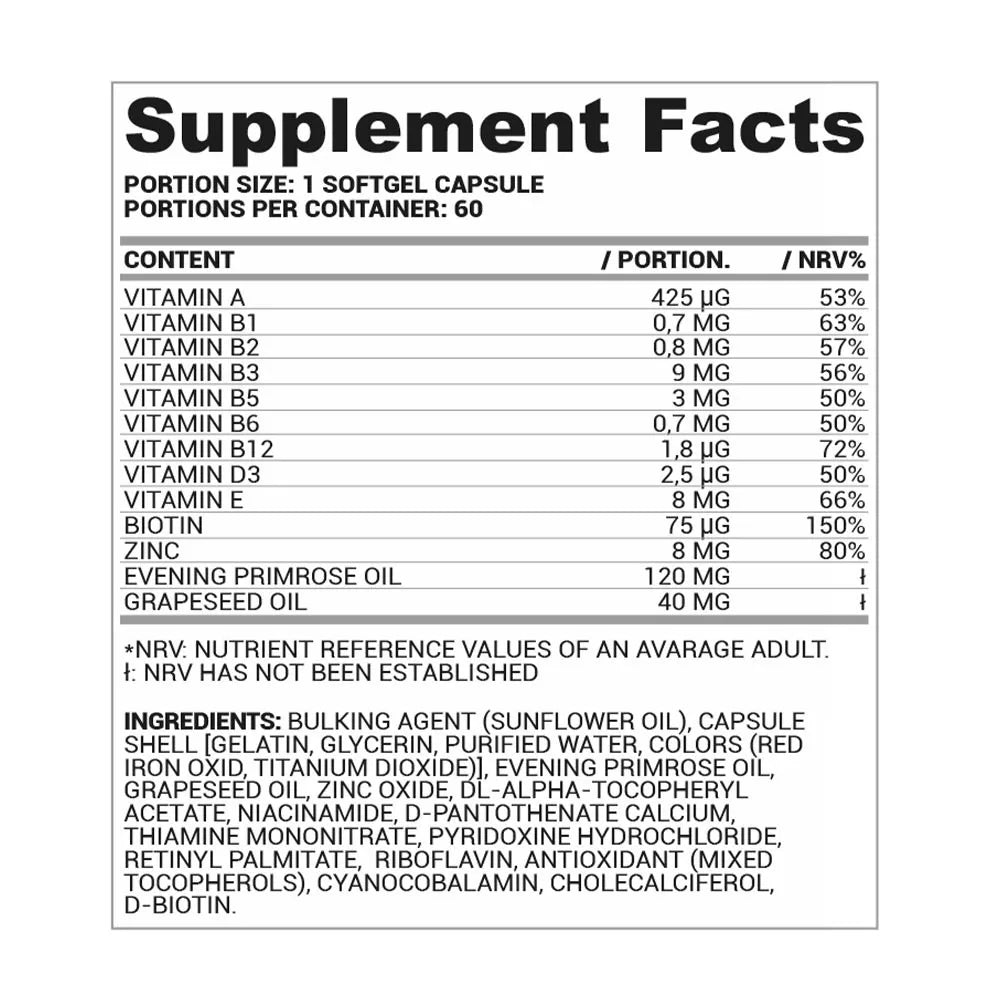 Nutriversum Hair Skin Nail - WSHAPE (60 Softgels)