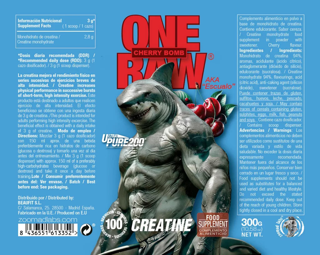 Zoomad Labs One Raw® Creatine (300 g, Cherry Bomb)