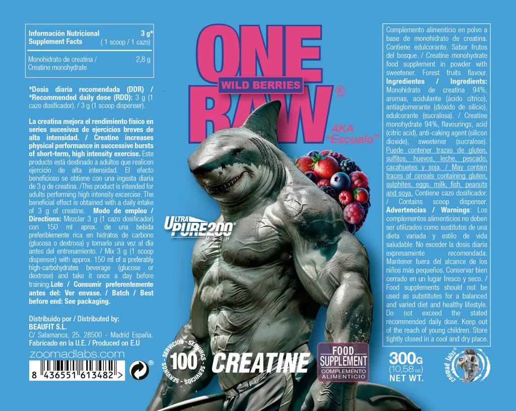 Zoomad Labs One Raw® Creatine (300 g, Wild Berries)