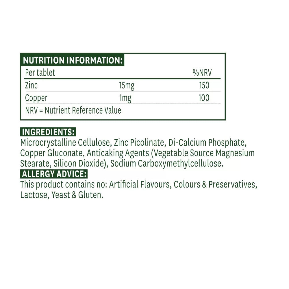 Natures Aid Zinc Picolinate 15 mg (30 Tablets)