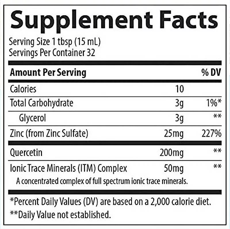 Trace Minerals Liquid Zinc + Quercetin (16 fl. oz.)
