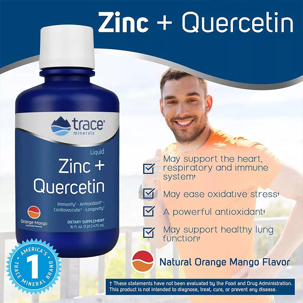 Trace Minerals Liquid Zinc + Quercetin (16 fl. oz.)