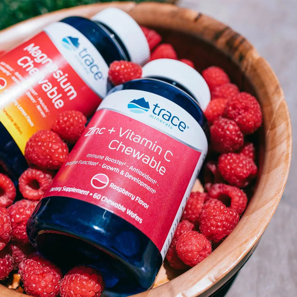 Trace Minerals Zinc + Vitamin C Chewable (60 Chewables, Raspberry)