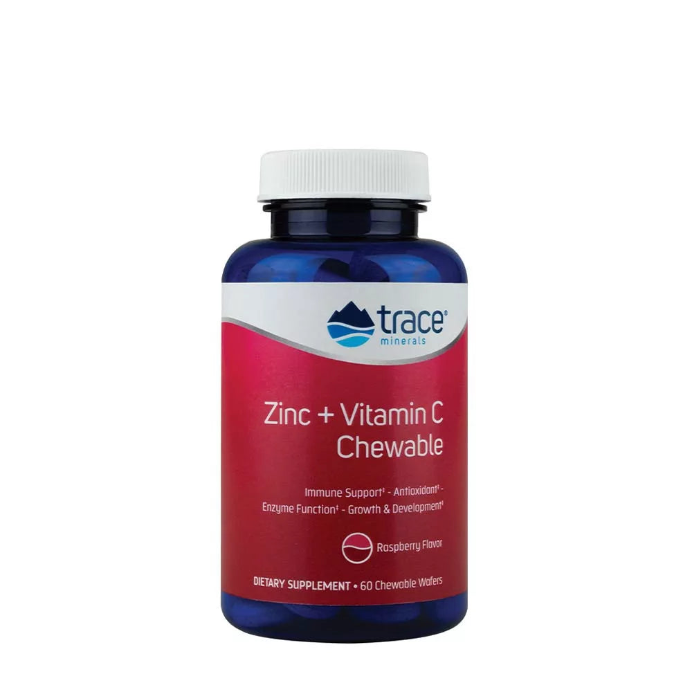 Trace Minerals Zinc + Vitamin C Chewable (60 Chewables, Raspberry)