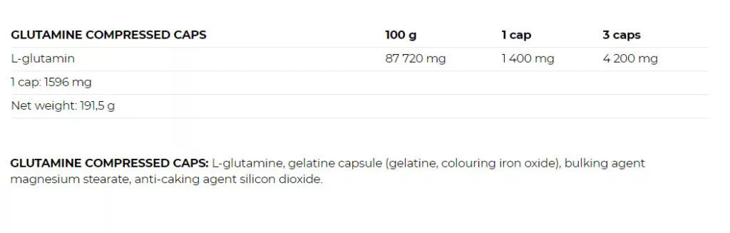 Nutrend Glutamine Compressed Caps (120 Capsules)