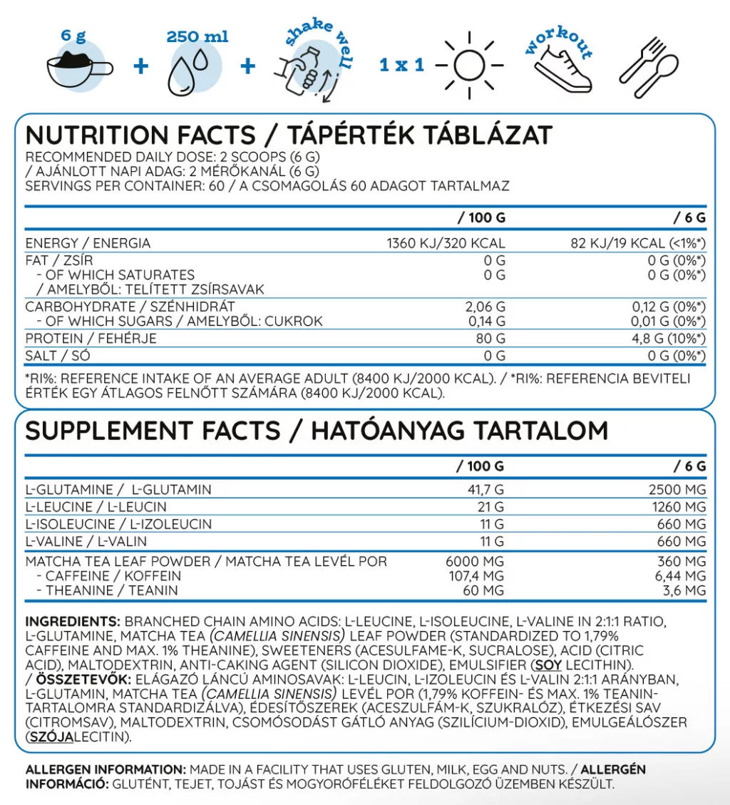 Nutriversum BCAA + GLUTA Sugar Free (360 g, Matcha)