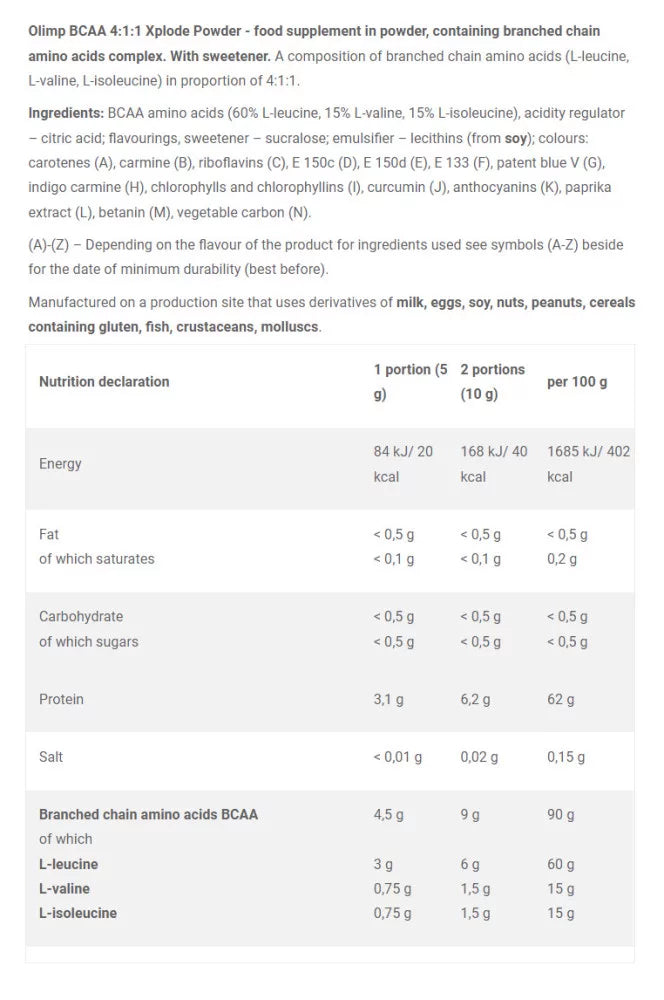 Olimp Sport BCAA 4:1:1 Xplode Powder (500 g, Pear)