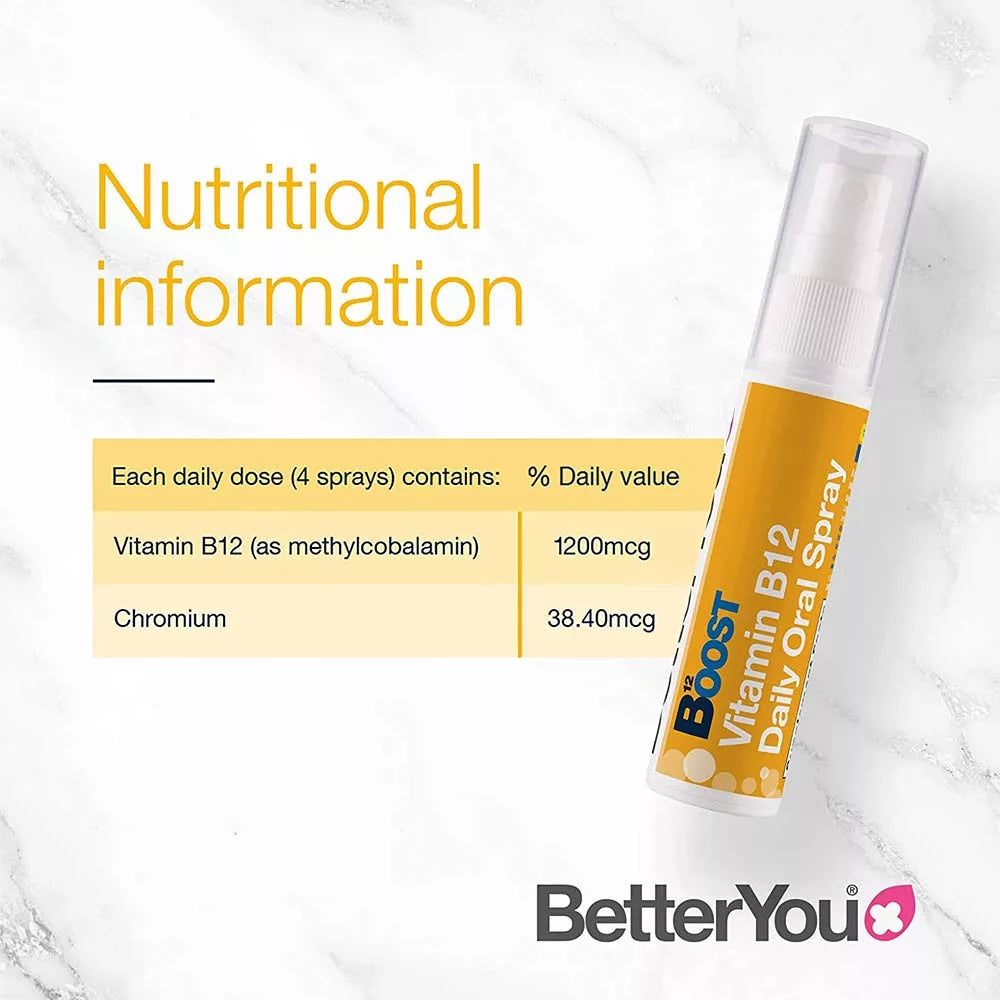 BetterYou Boost Vitamin B12 Oral Spray (25 ml, Natural Apricot)