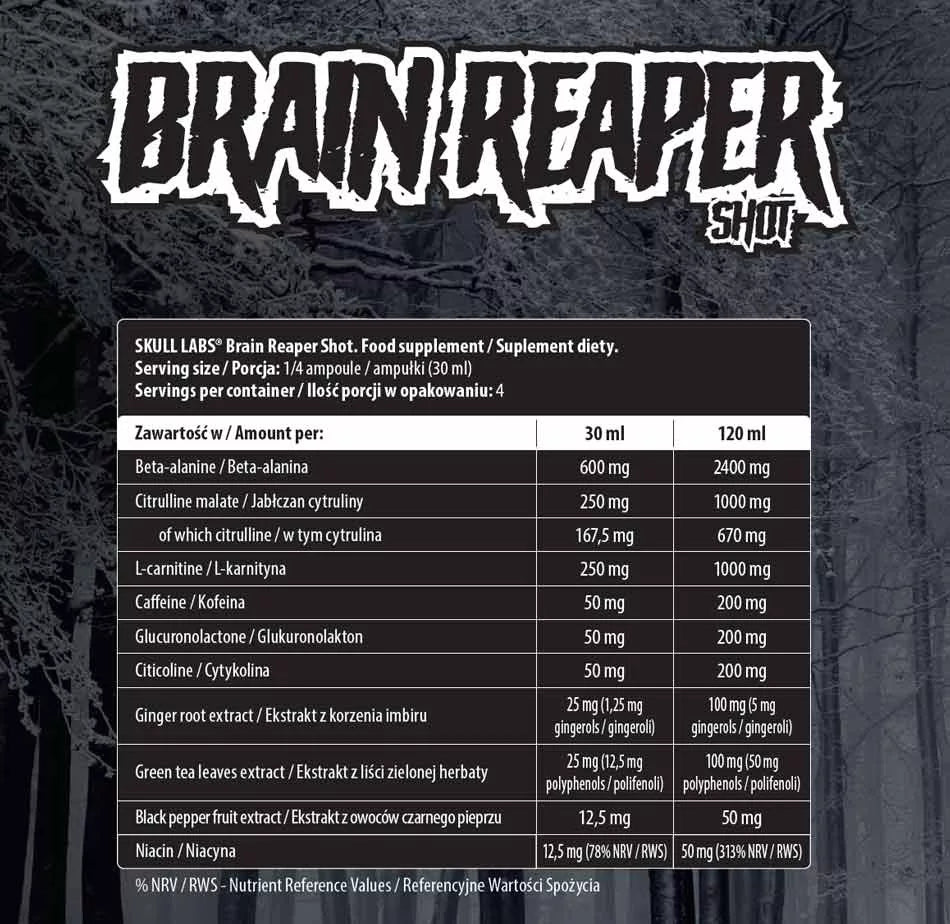 Skull Labs Brain Reaper Shot Box (24 x 120 ml, Orange-Citrus)