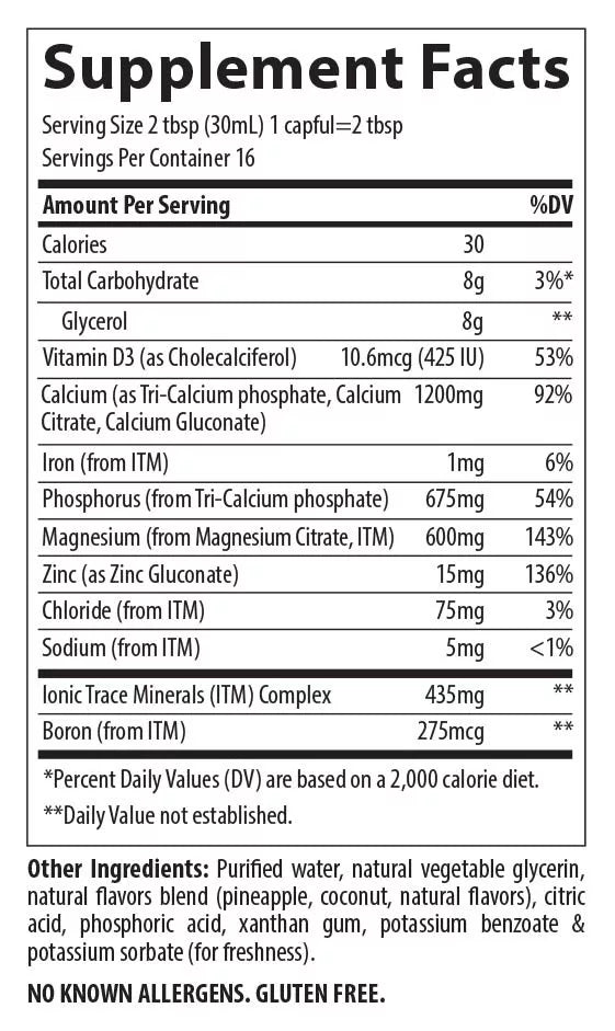 Trace Minerals Liquid Cal/Mag/Zinc (473 ml, Pina Colada)