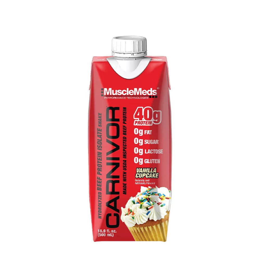MuscleMeds Carnivor RTD Beef Protein Shake (500 ml, Vanilla Cupcake)
