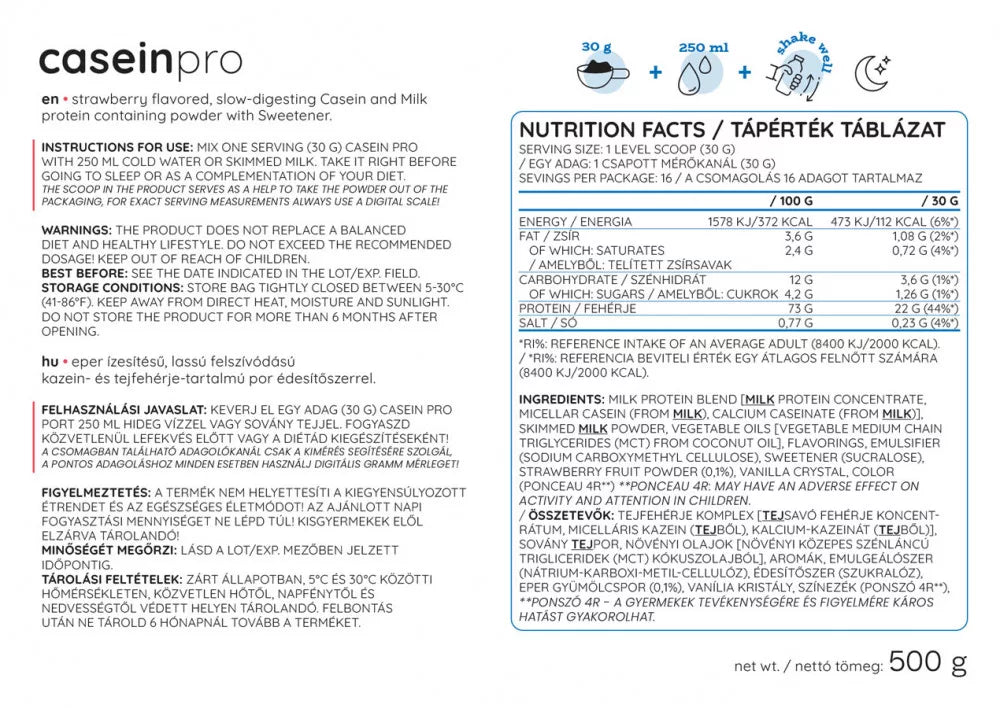 Nutriversum Casein Pro (500 g, Strawberry)