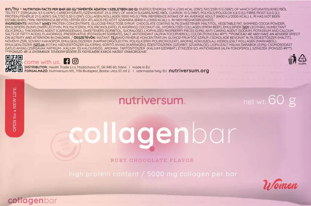 Nutriversum Collagen Bar (60 g, Ruby Chocolate)