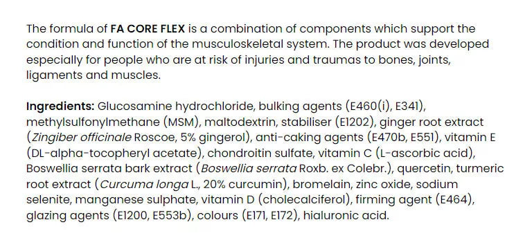 FA - Fitness Authority Core Flex (120 Tablets)