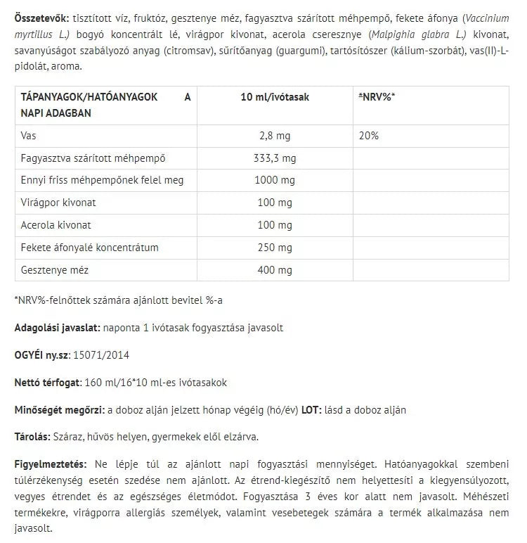 Natur Tanya ESI® Royal Jelly - 1000 mg of fresh ROYAL JELLY in a liquid pouch (16 Sachet)