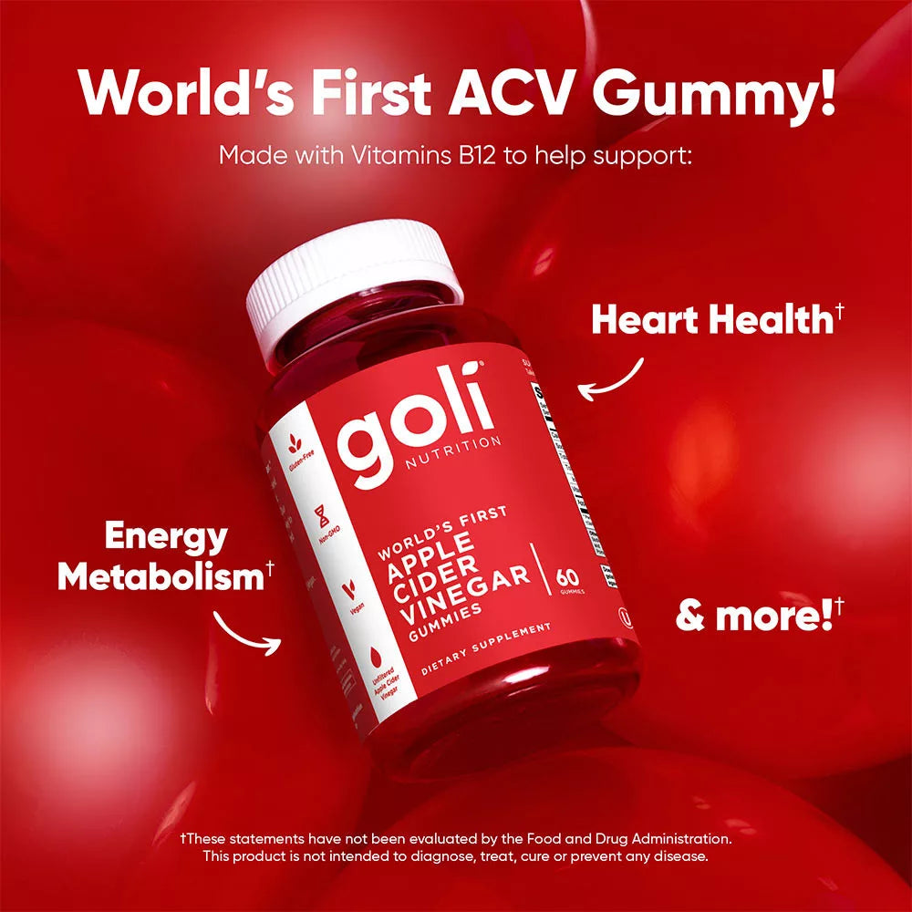 Goli Apple Cider Vinegar gummies (60 Gummies, Apple)