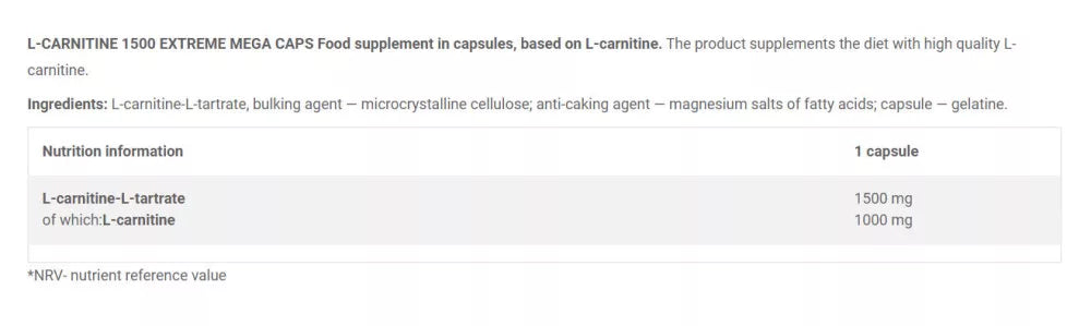 Olimp Sport L-Carnitine 1500 Extreme Mega Caps (120 Capsules)